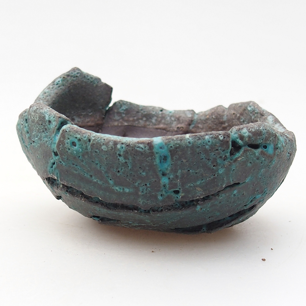 Concha de cerámica 9 x 9 x 5 cm , color azul