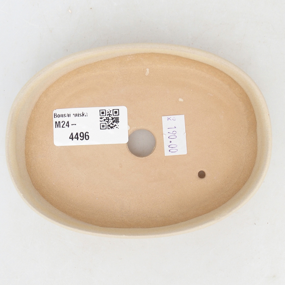 Cuenco bonsái de cerámica 13,5 x 10 x 3 cm, color beige