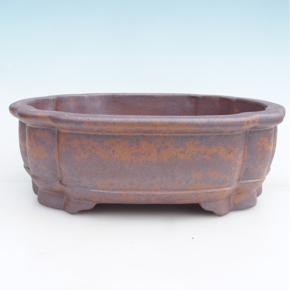 Cuenco bonsái de cerámica 31,5 x 27,5 x 10 cm, color metálico