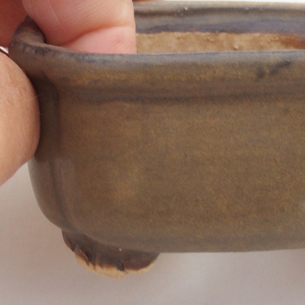 Cuenco bonsái de cerámica 10 x 8,5 x 4 cm, marrón