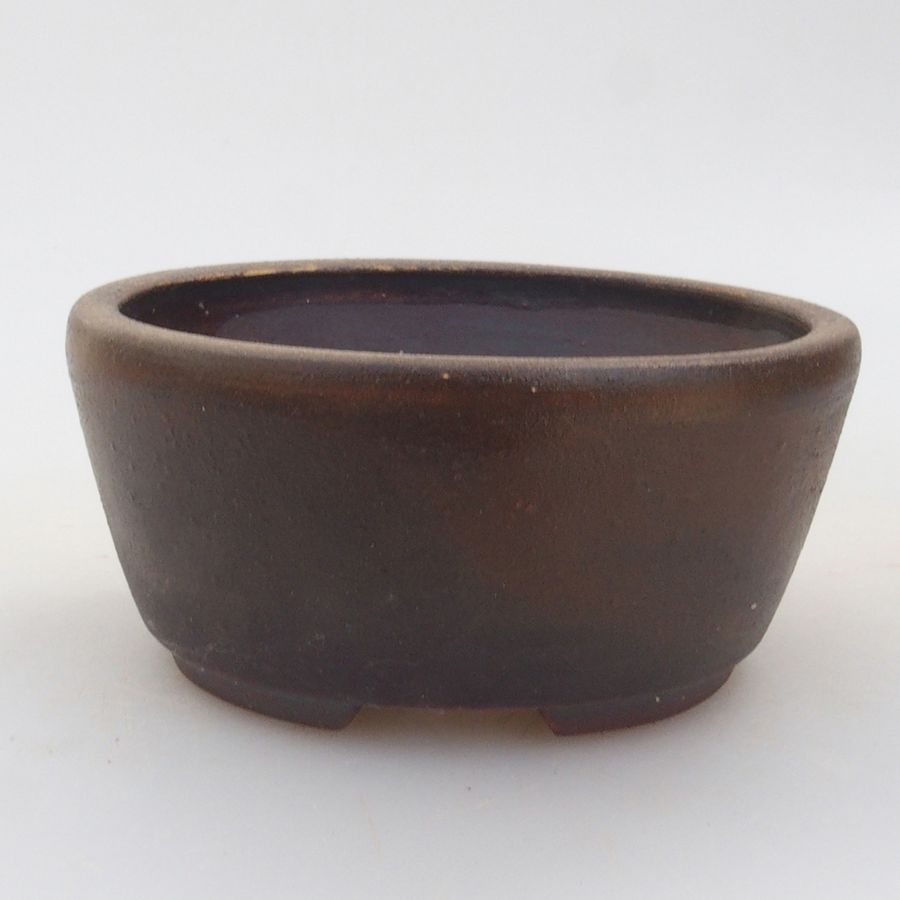 Cuenco bonsái de cerámica 10 x 8,5 x 4 cm, marrón