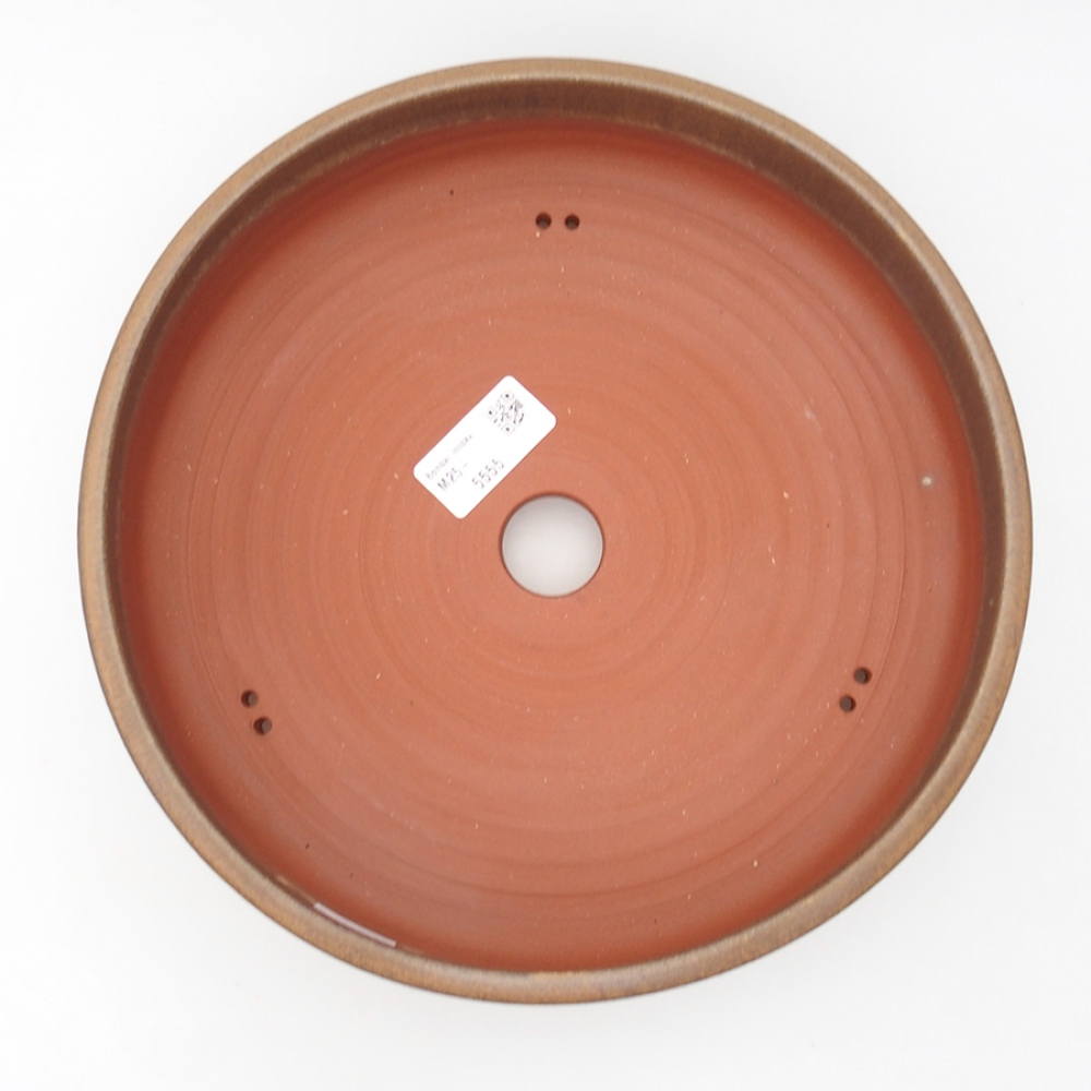 Cuenco bonsái de cerámica 24,5 x 24,5 x 6 cm, marrón