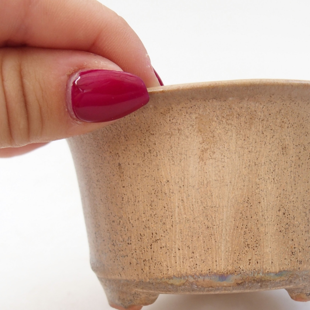 Cuenco bonsái de cerámica 9 x 9 x 5 cm, color beige