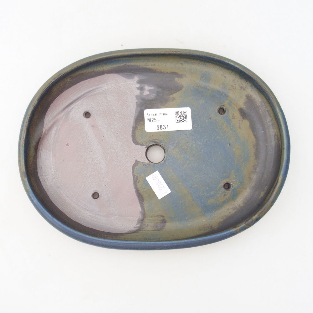 Cuenco bonsái de cerámica 22 x 17 x 5 cm, verde