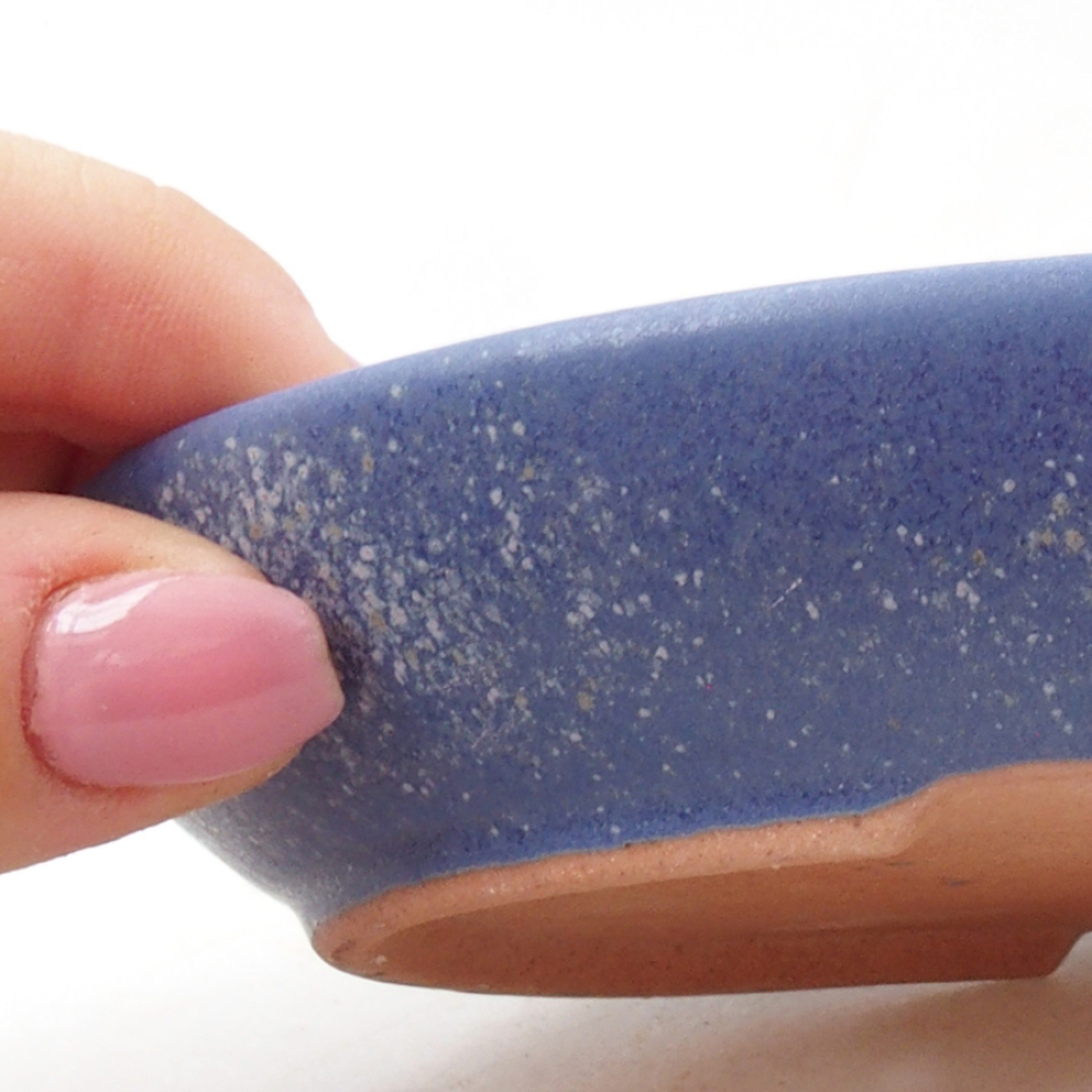 Cuenco bonsái de cerámica 15,5 x 11 x 3 cm, color azul