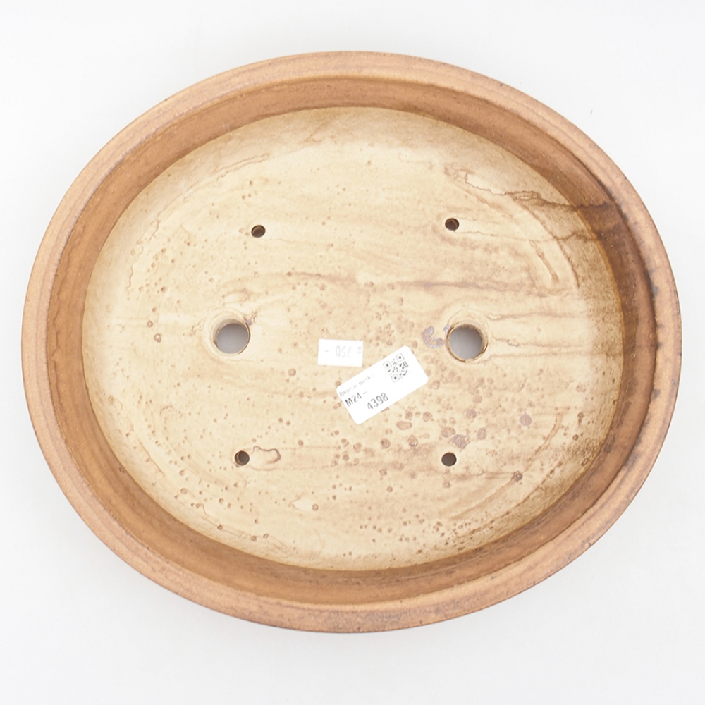 Cuenco bonsái de cerámica 28,5 x 23,5 x 7 cm, marrón