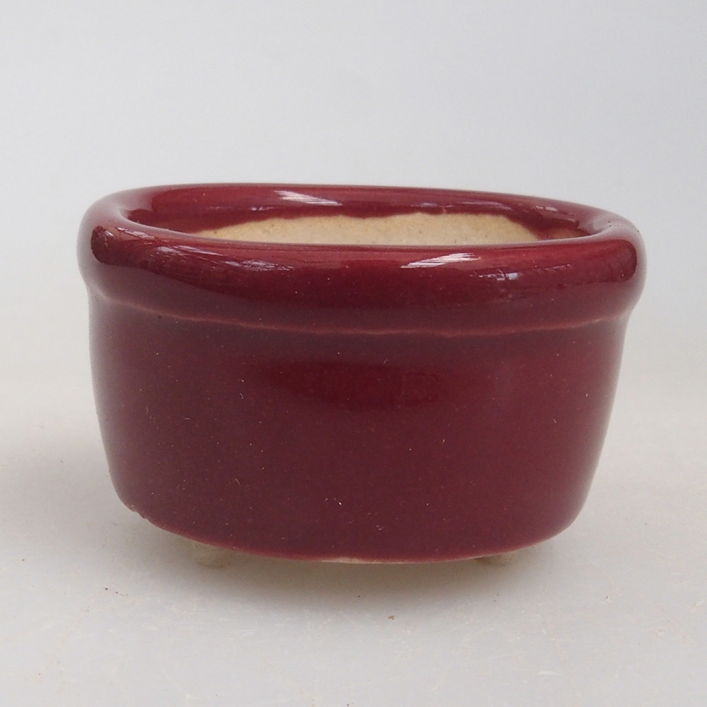Mini cuenco bonsái 3,5 x 3,5 x 2 cm, burdeos