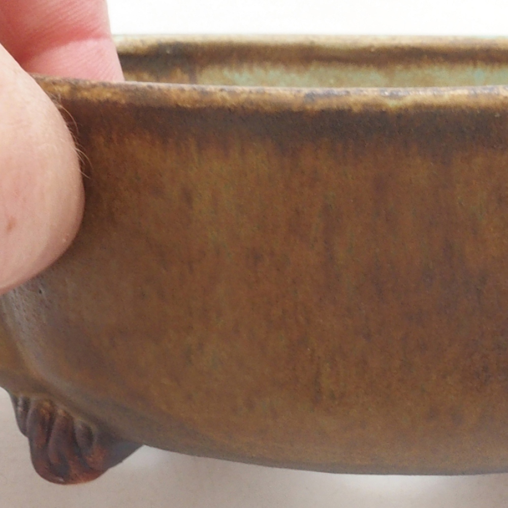 Cuenco bonsái de cerámica 10 x 8,5 x 4 cm, marrón