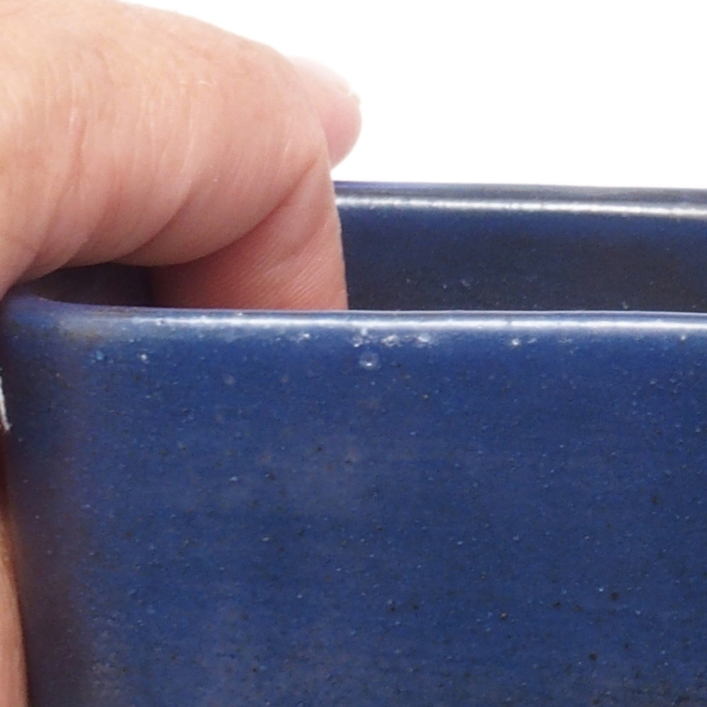 Cuenco bonsái de cerámica 8,5 x 8,5 x 11 cm, color azul