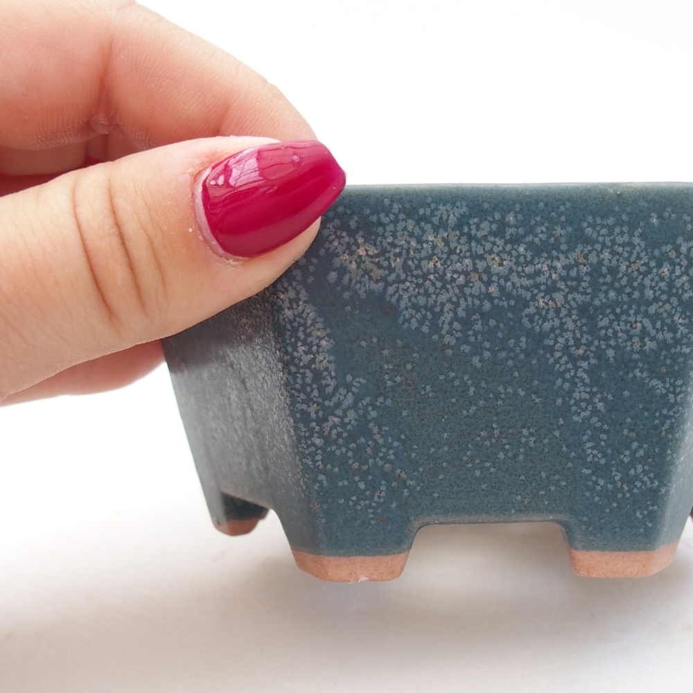 Cuenco bonsái de cerámica 10 x 9 x 5 cm, color azul