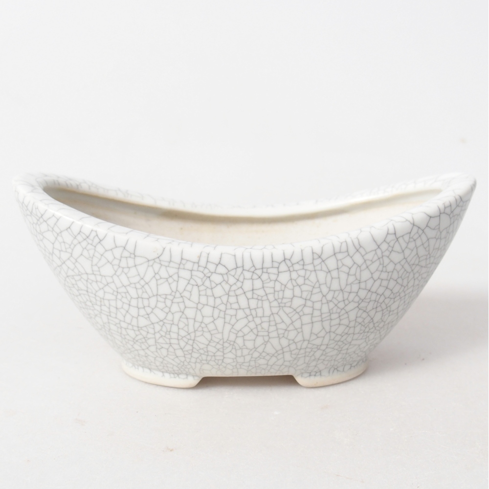 Cuenco bonsái de cerámica 12,5 x 6,5 x 5,5 cm, color raku