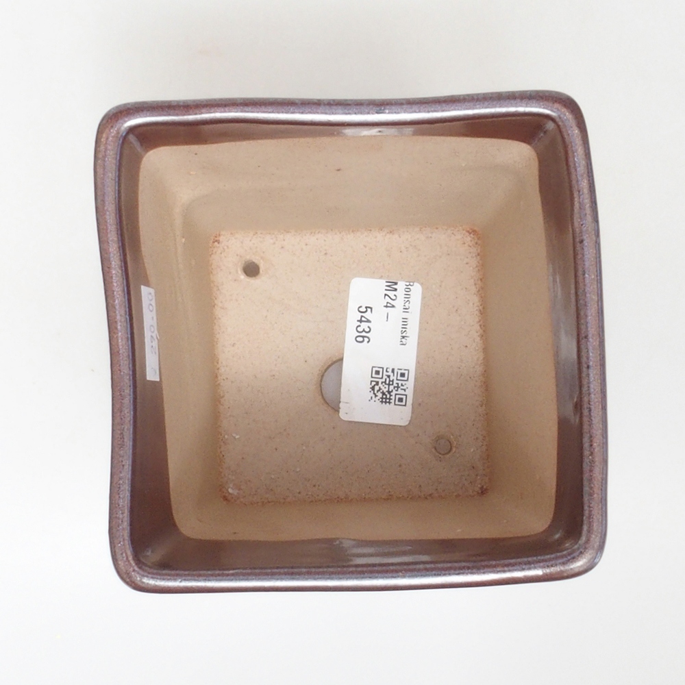 Cuenco bonsái de cerámica 10,5 x 10,5 x 11,5 cm, marrón