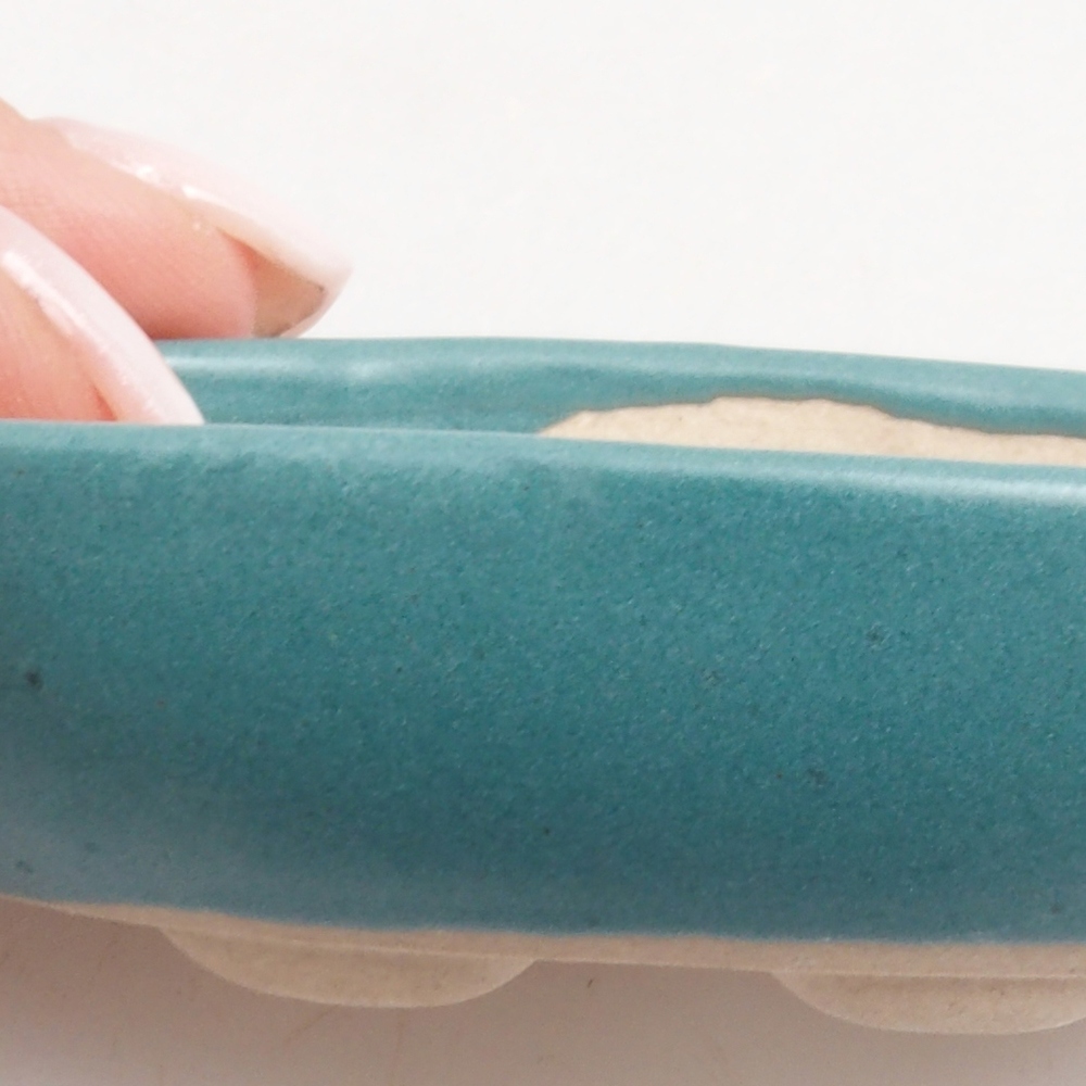 Cuenco bonsái de cerámica 6,5 x 5,5 x 4 cm, color azul