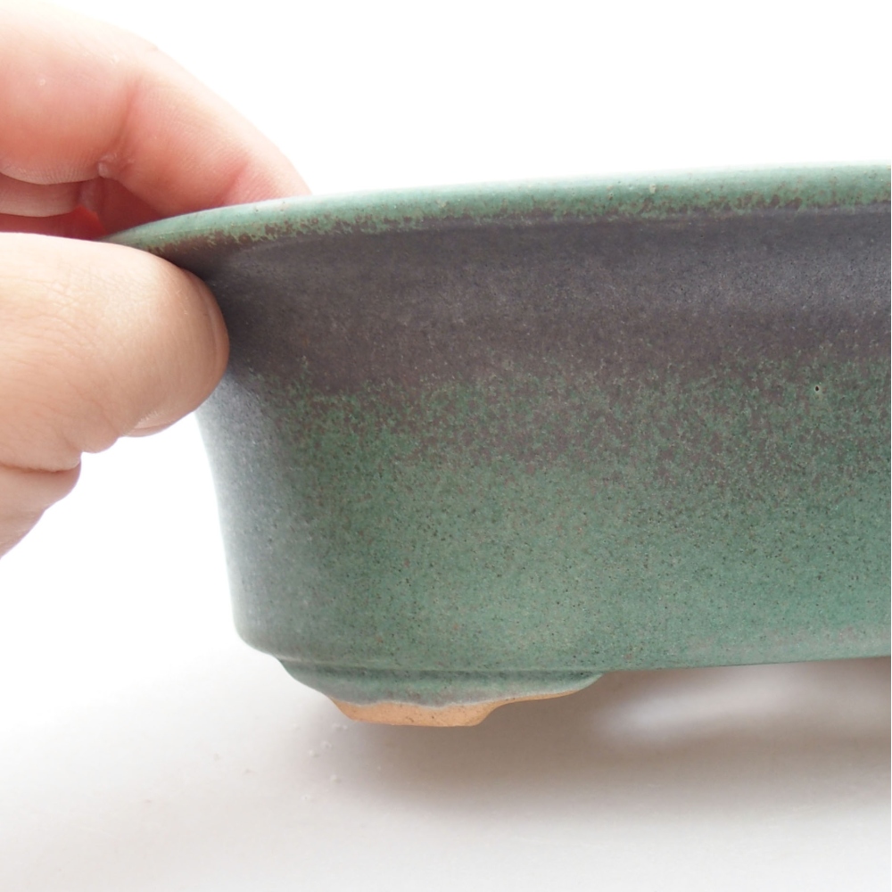 Cuenco bonsái de cerámica 22 x 17 x 5 cm, verde