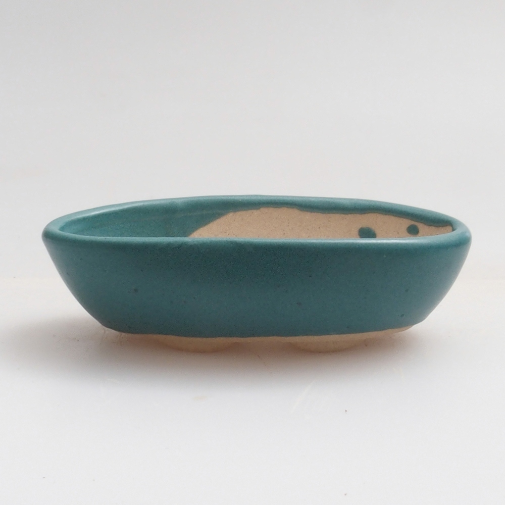 Cuenco bonsái de cerámica 6,5 x 5,5 x 4 cm, color azul