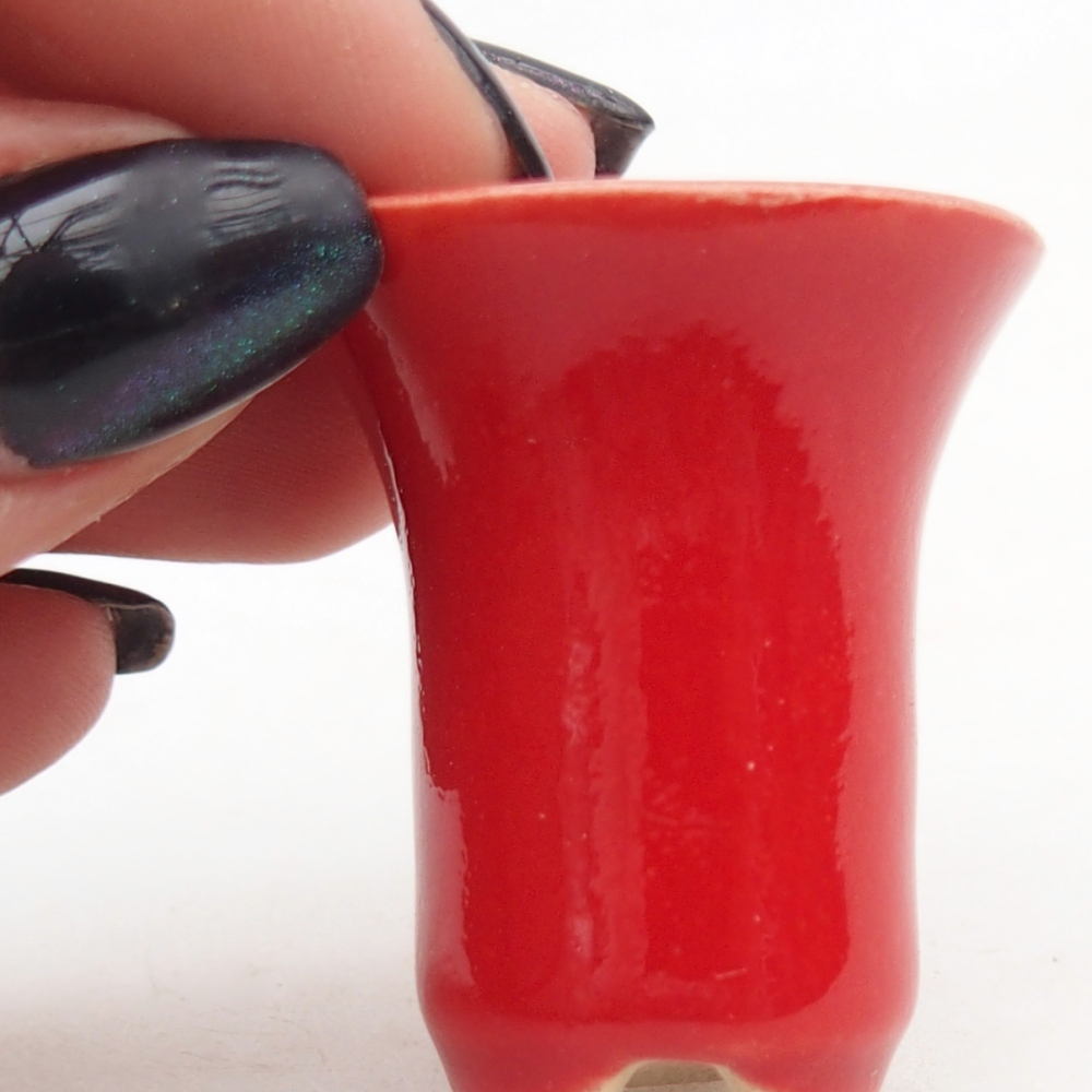 Mini cuenco bonsái 3 x 3 x 3,5 cm, color rojo