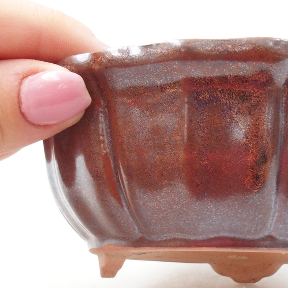 Cuenco bonsái de cerámica 11 x 11 x 5 cm, marrón