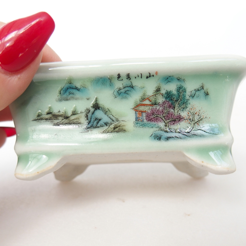 Cuenco mini bonsái 8 x 6 x 3 cm, verde