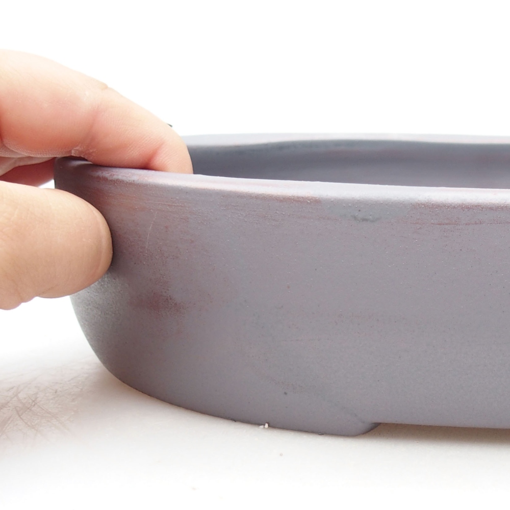 Cuenco bonsái de cerámica 26,5 x 21 x 5,5 cm, color metálico