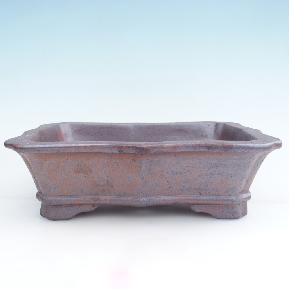 Cuenco bonsái de cerámica 27,5 x 19 x 8 cm, color metálico