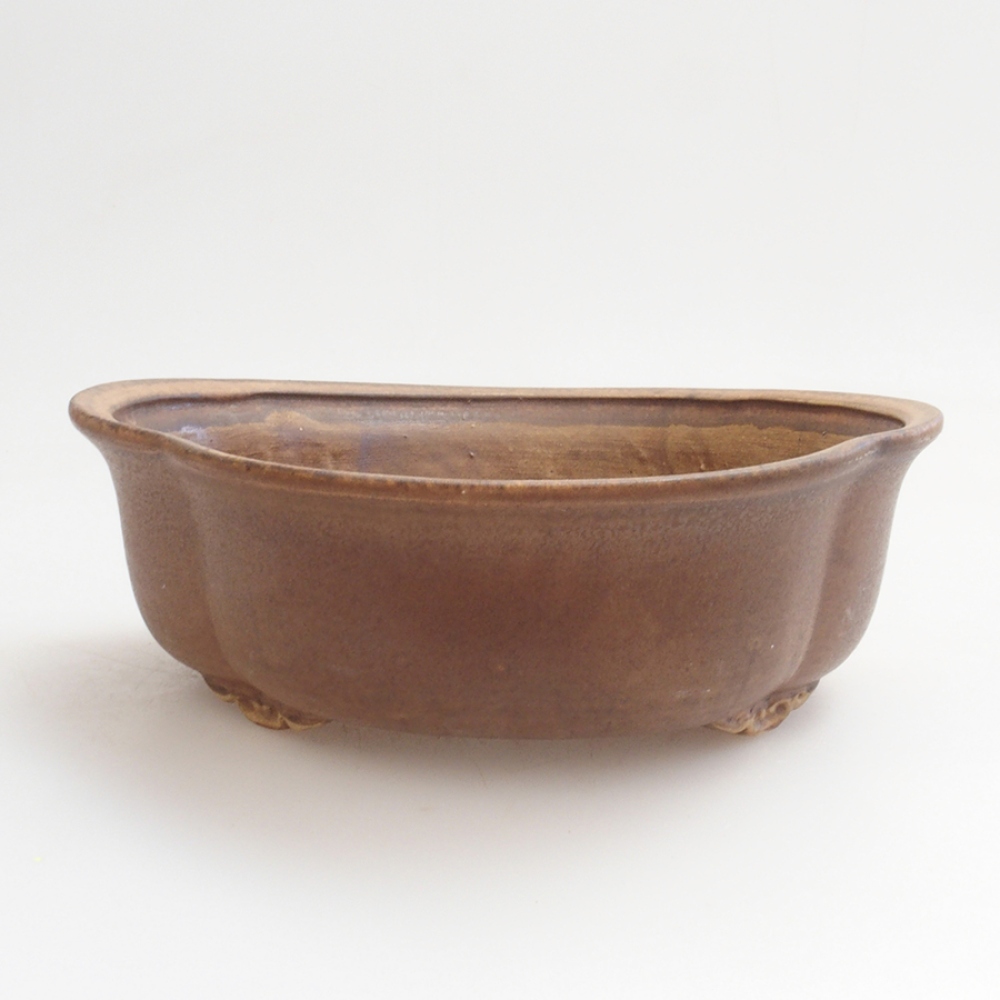 Cuenco bonsái de cerámica 10 x 8,5 x 4 cm, marrón