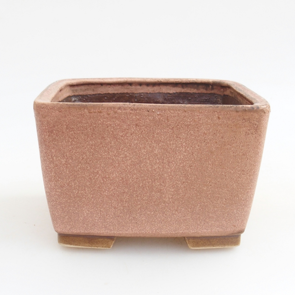 Cuenco bonsái de cerámica 10,5 x 10,5 x 7 cm, rosa