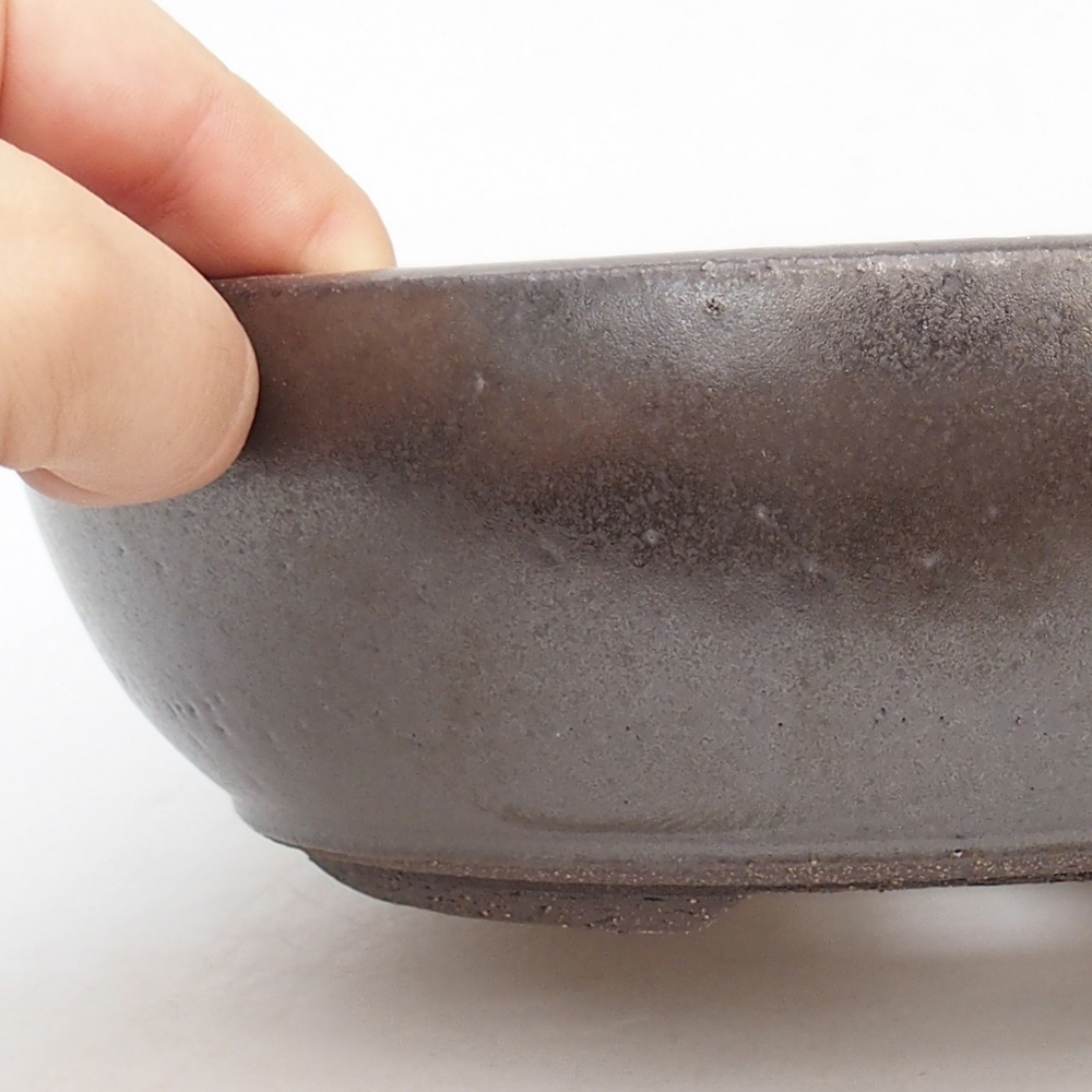 Cuenco bonsái de cerámica 20 x 20 x 6,5 cm, color metálico