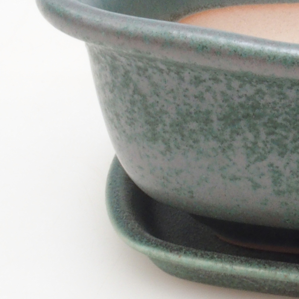 Cuenco bonsái + platillo H08 - 25 x 19,5 x 6 cm - verde