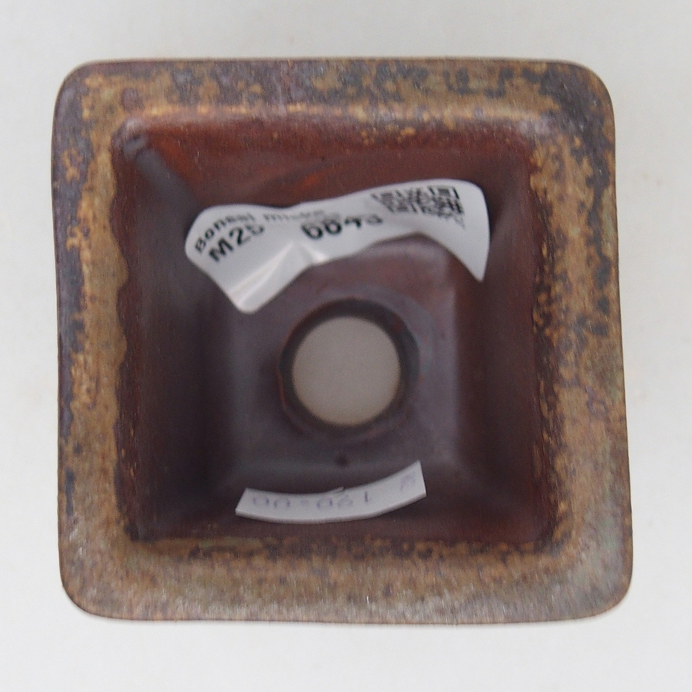 Cuenco bonsái de cerámica 5,5 x 5,5 x 5,5 cm, marrón