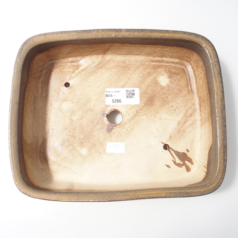 Cuenco bonsái de cerámica 22 x 19 x 5,5 cm, marrón