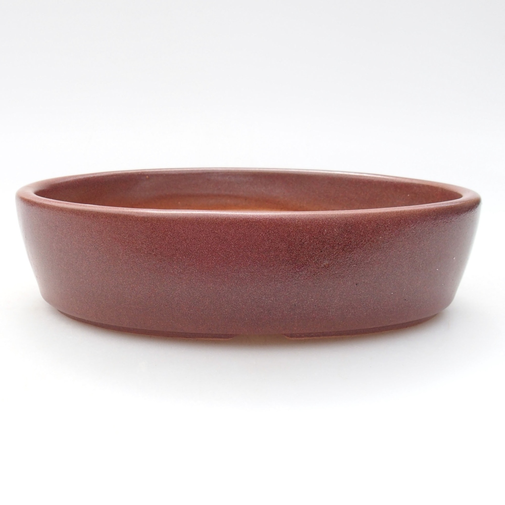 Cuenco bonsái de cerámica 16 x 11,5 x 4 cm, color burdeos