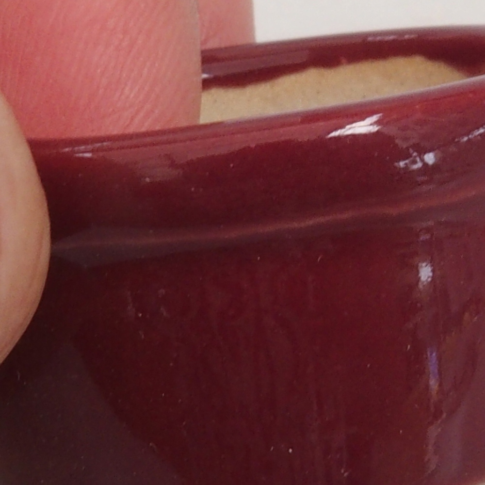 Mini cuenco bonsái 3,5 x 3,5 x 2 cm, burdeos