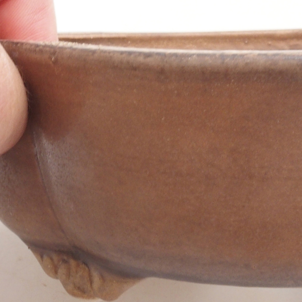 Cuenco bonsái de cerámica 10 x 8,5 x 4 cm, marrón