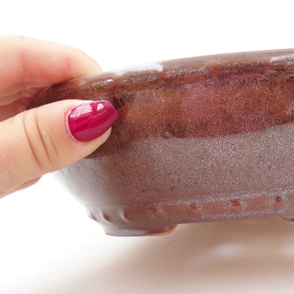 Cuenco bonsái de cerámica 17,5 x 17,5 x 5 cm, marrón