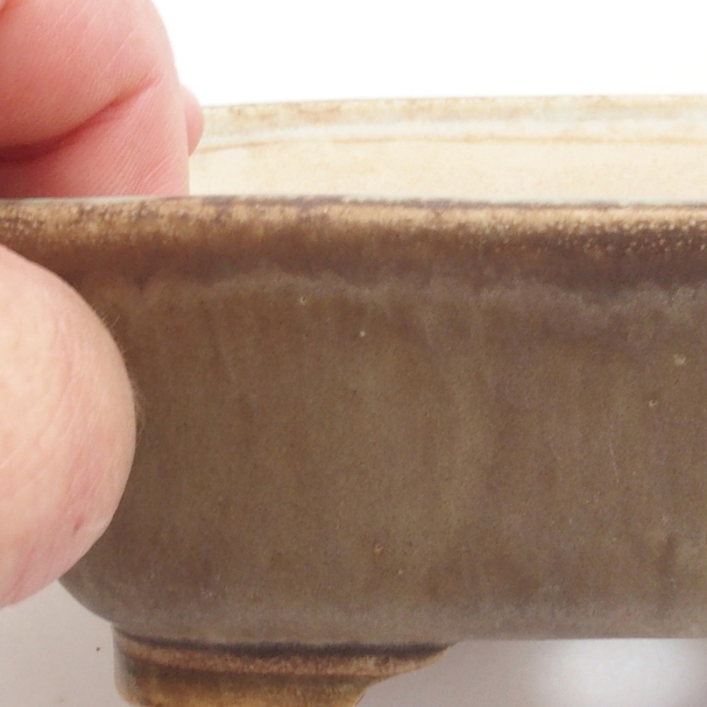 Cuenco bonsái de cerámica 10 x 8,5 x 4 cm, marrón