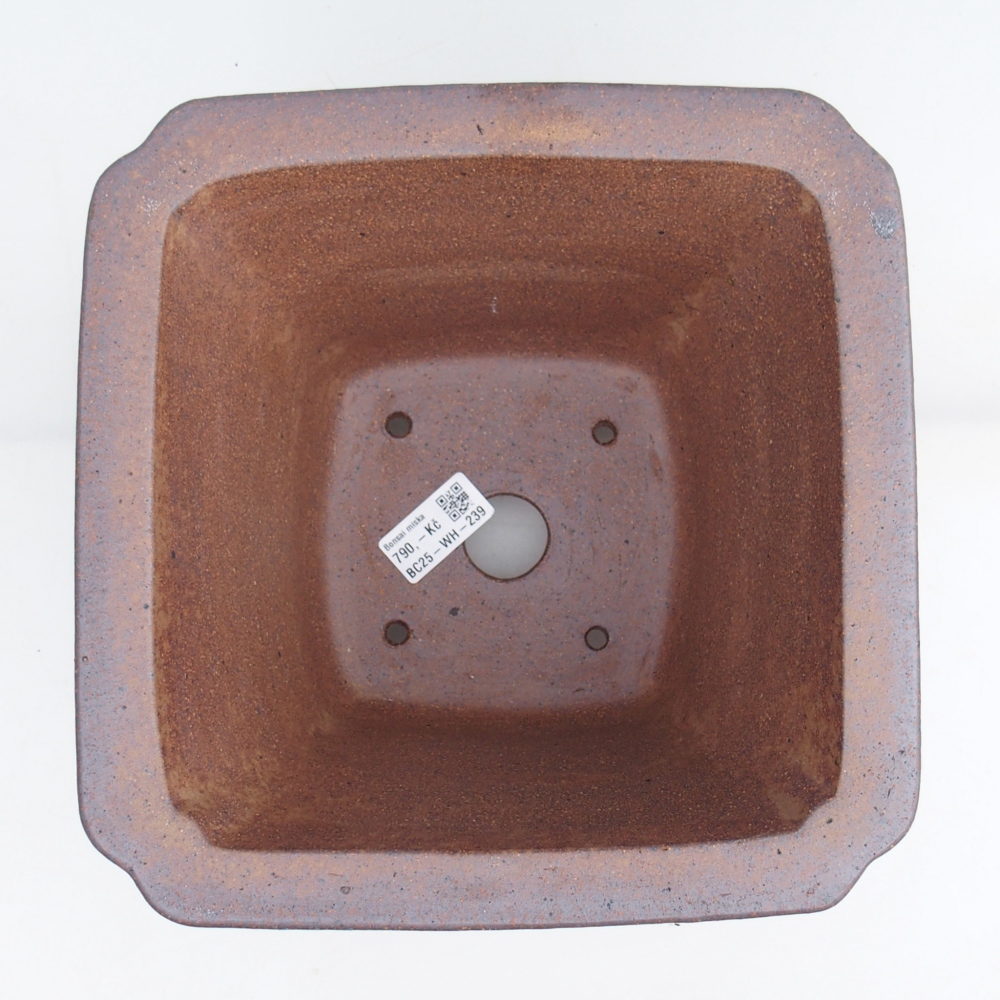 Cuenco bonsái de cerámica 23,5 x 23,5 x 17 cm, color metálico