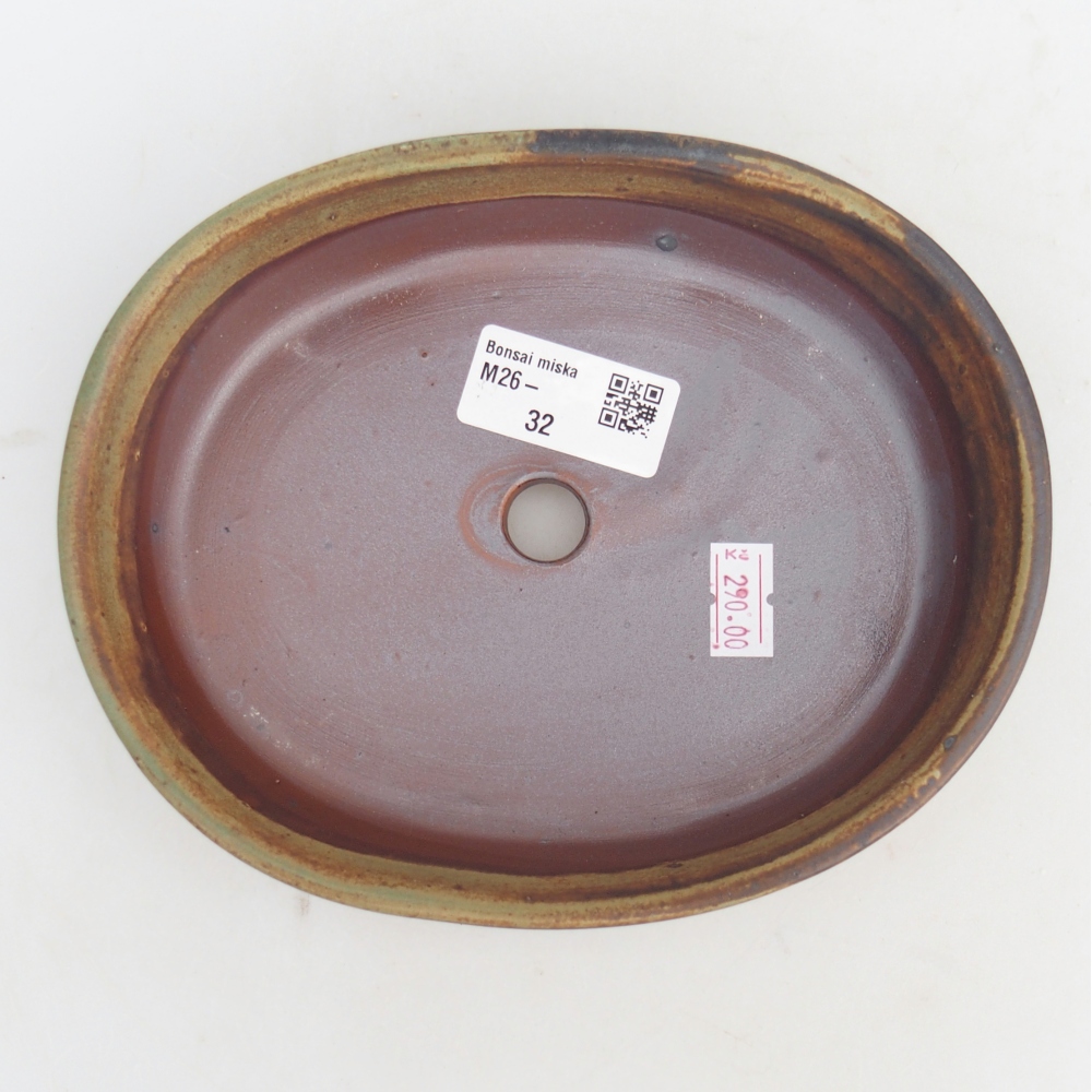 Cuenco bonsái de cerámica 17 x 14 x 4 cm, verde