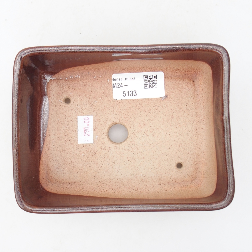 Cuenco bonsái de cerámica 15 x 11 x 5,5 cm, marrón