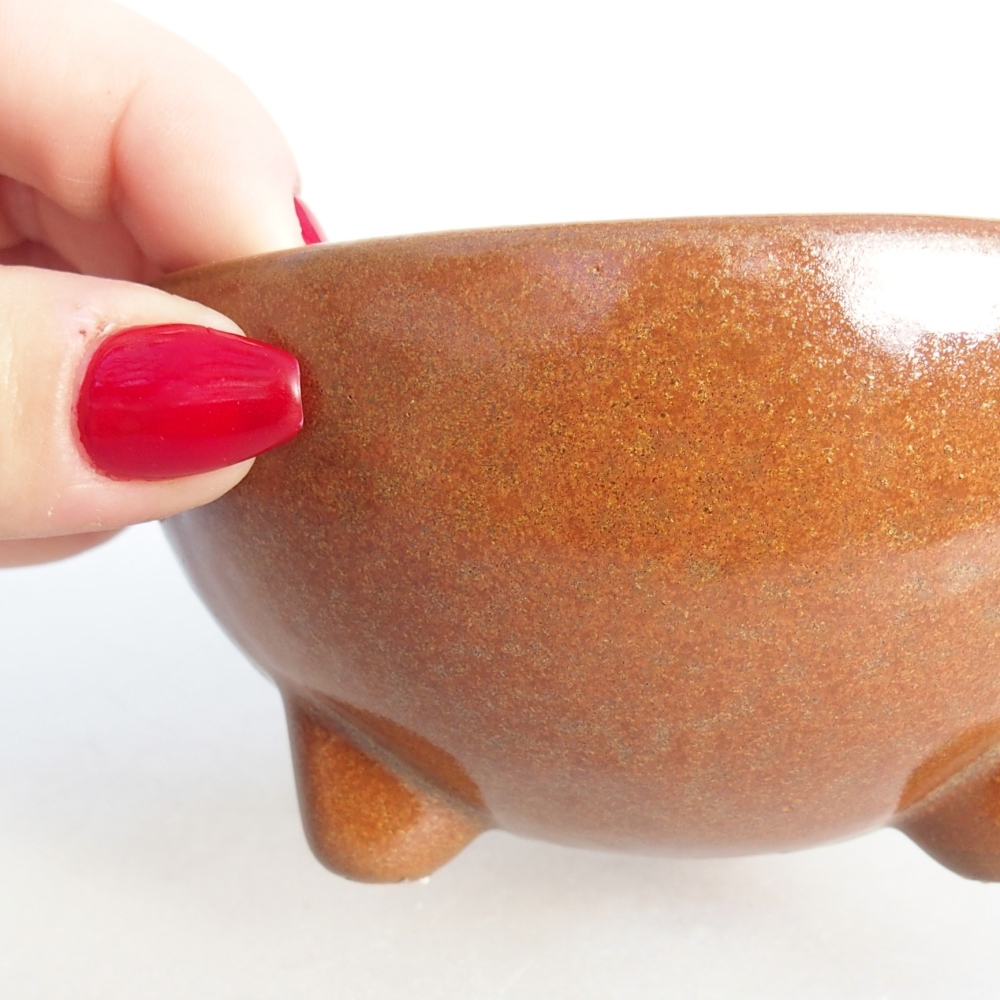 Cuenco bonsái de cerámica 10 x 10 x 5 cm, marrón