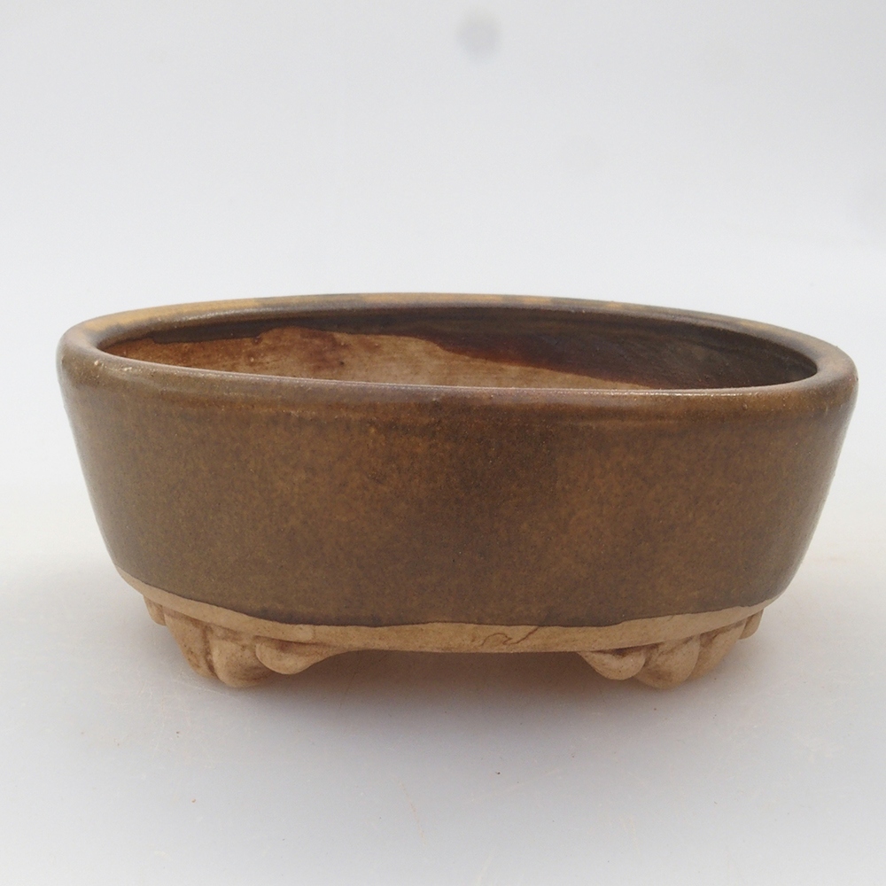 Cuenco bonsái de cerámica 10 x 8,5 x 4 cm, marrón