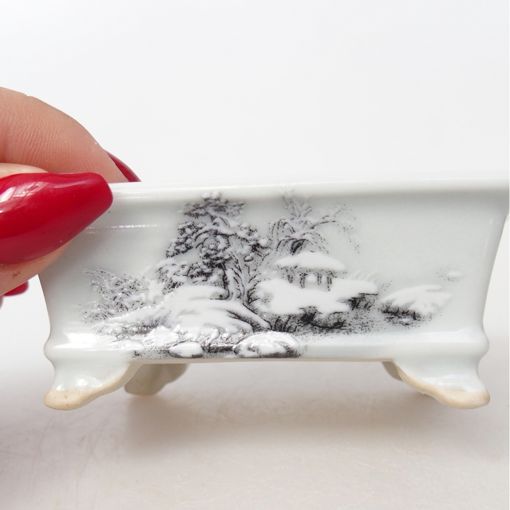 Mini cuenco bonsái 8 x 6 x 3 cm, blanco