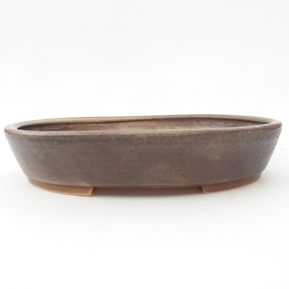 Cuenco bonsái de cerámica 22,5 x 20 x 4,5 cm, marrón