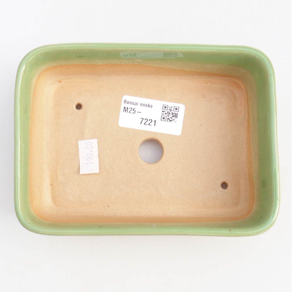 Cuenco bonsái de cerámica 14,5 x 10,5 x 4,5 cm, verde