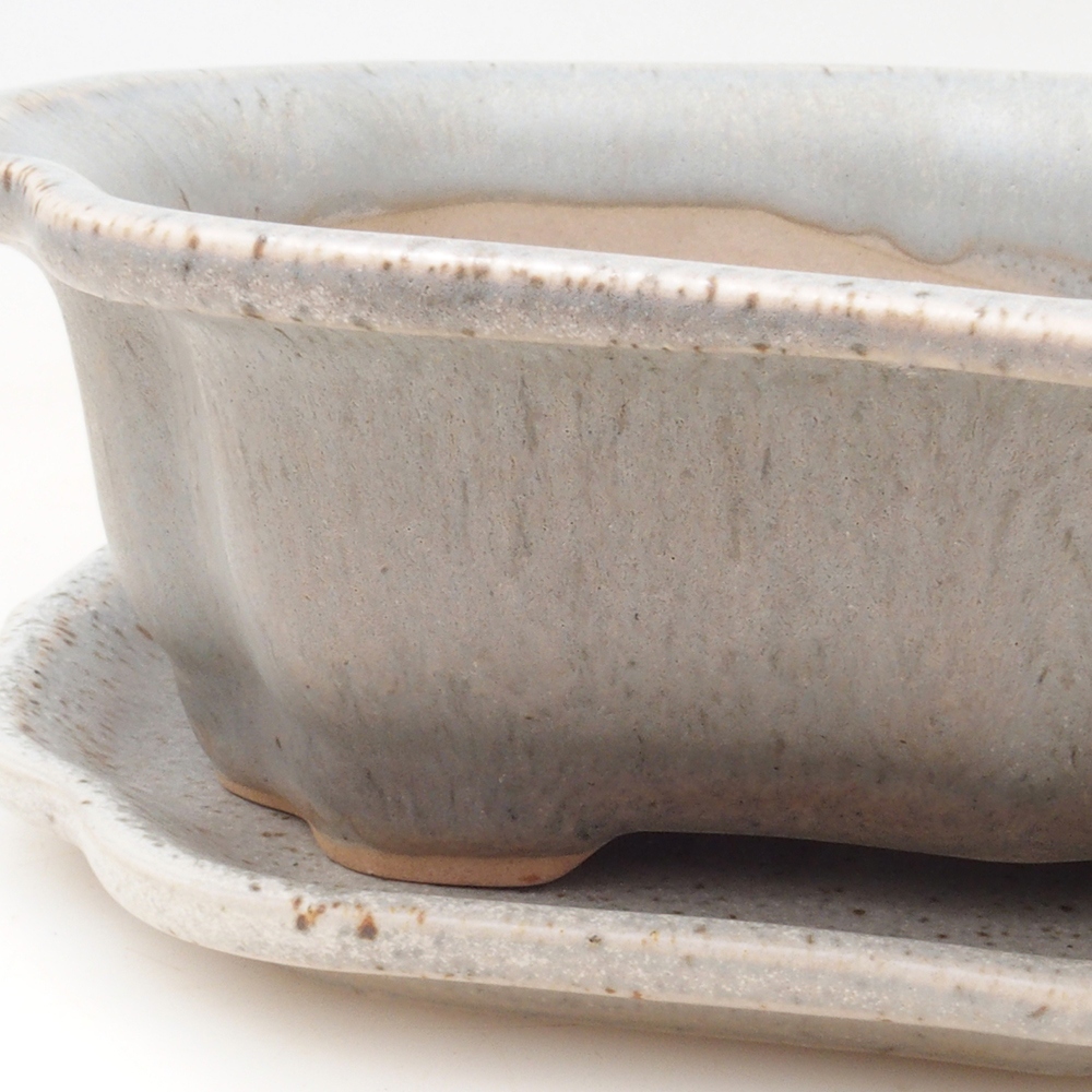 Cuenco bonsai + platillo H51 - 18x14x5 cm - beige