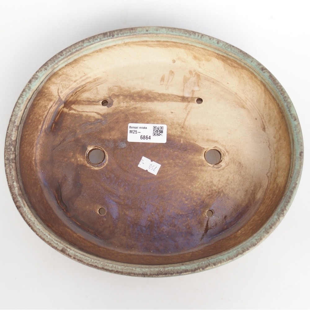 Cuenco bonsái de cerámica 28 x 24 x 6 cm, verde