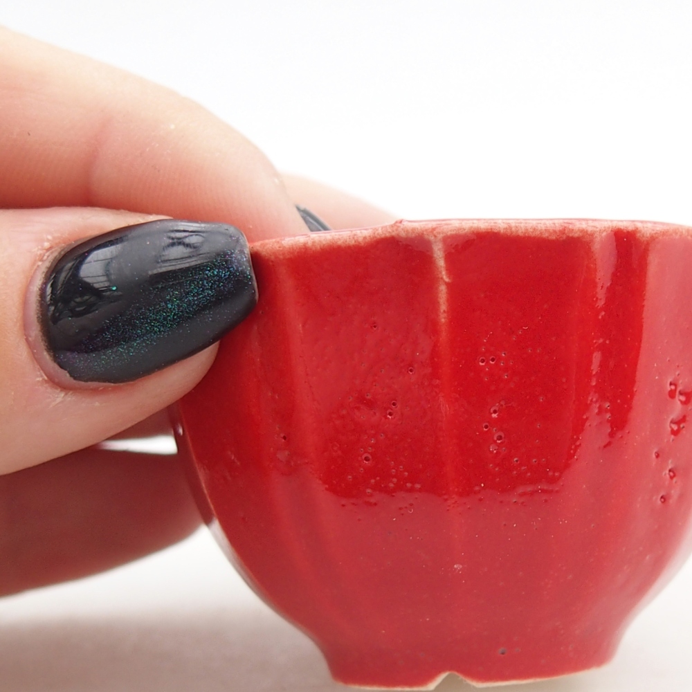Mini cuenco bonsái 5,5 x 5,5 x 3,5 cm, color rojo