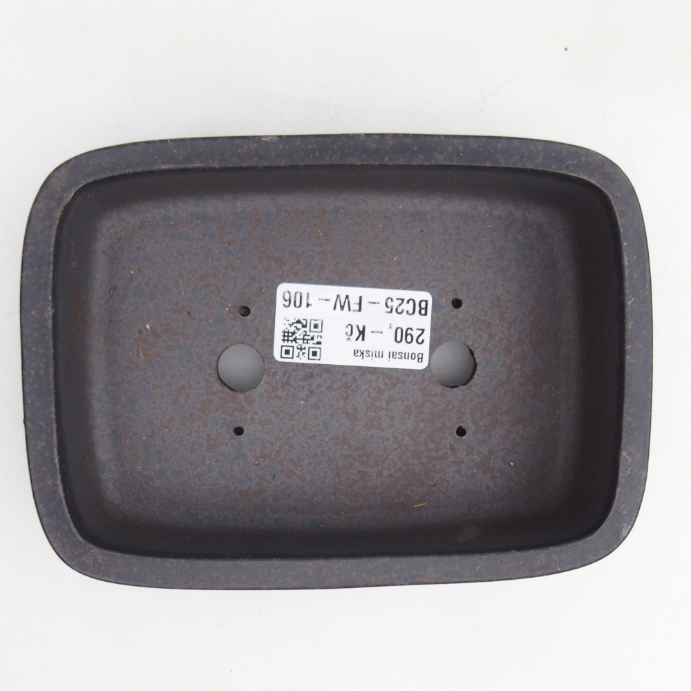 Cuenco bonsái de cerámica 14,5 x 10,5 x 4 cm, color ocre parduzco