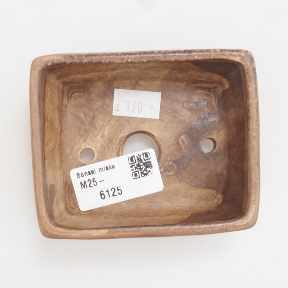 Cuenco bonsái de cerámica 10 x 8,5 x 4 cm, marrón