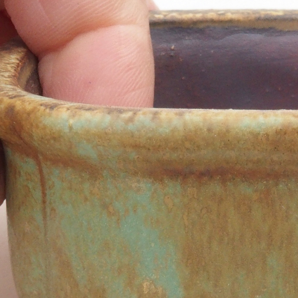 Cuenco bonsái de cerámica 10 x 8,5 x 4 cm, marrón