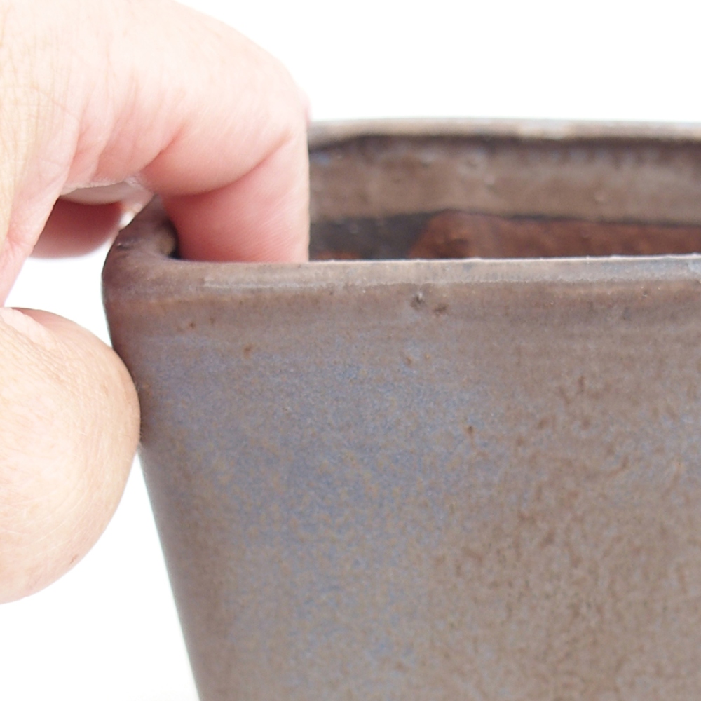 Cuenco bonsái de cerámica 10 x 10 x 12 cm, marrón